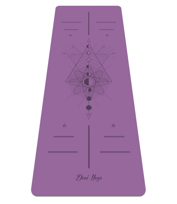 Каучуковый коврик для йоги с покрытием Non-Slip Devi Yoga 185*68*0,4 - Lunar Cycle