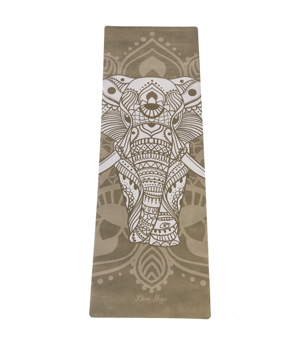 Каучуковый коврик с микрофиброй Devi Yoga 183*61*0,35 см - Тотем Brown
