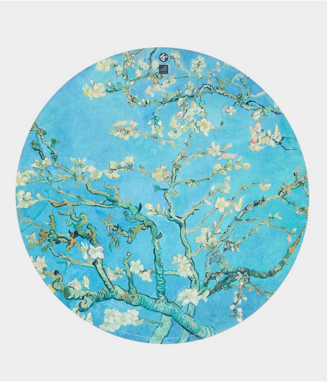 Профессиональный каучуковый круглый коврик для йоги с микрофиброй Manduka Equa 150*150*0,3 см - Almond Blossom Van Gogh Collection