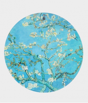 Каучуковый круглый коврик для йоги с микрофиброй Manduka Equa 150*150*0,3 см - Almond Blossom Van Gogh Collection