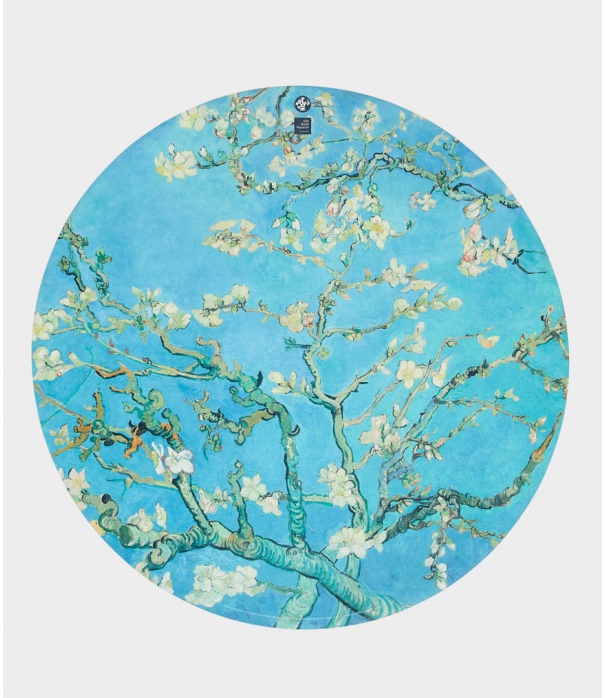 Каучуковый круглый коврик для йоги с микрофиброй Manduka Equa 150*150*0,3 см - Almond Blossom Van Gogh Collection