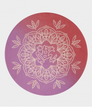 Каучуковый круглый коврик для йоги с микрофиброй Manduka Equa 150*150*0,3 см - Lily Pad Coral