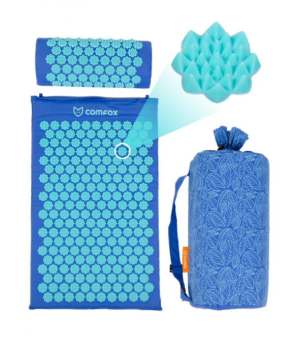 Набор: массажный коврик и валик Comfox - Синий