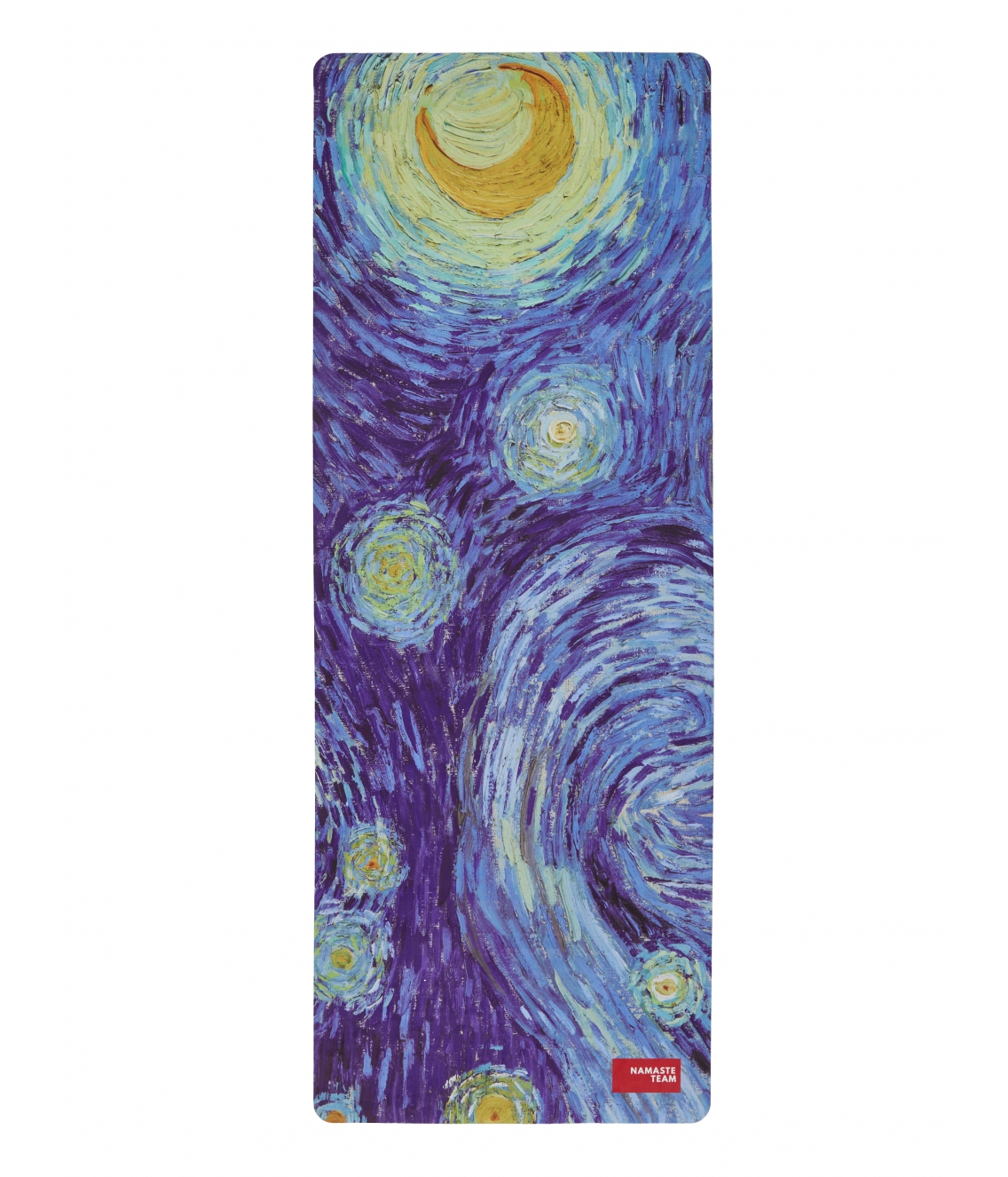 Дизайнерский коврик для йоги с покрытием из микрофибры Namaste Team 183*68*0,4 см - Night Van Gogh