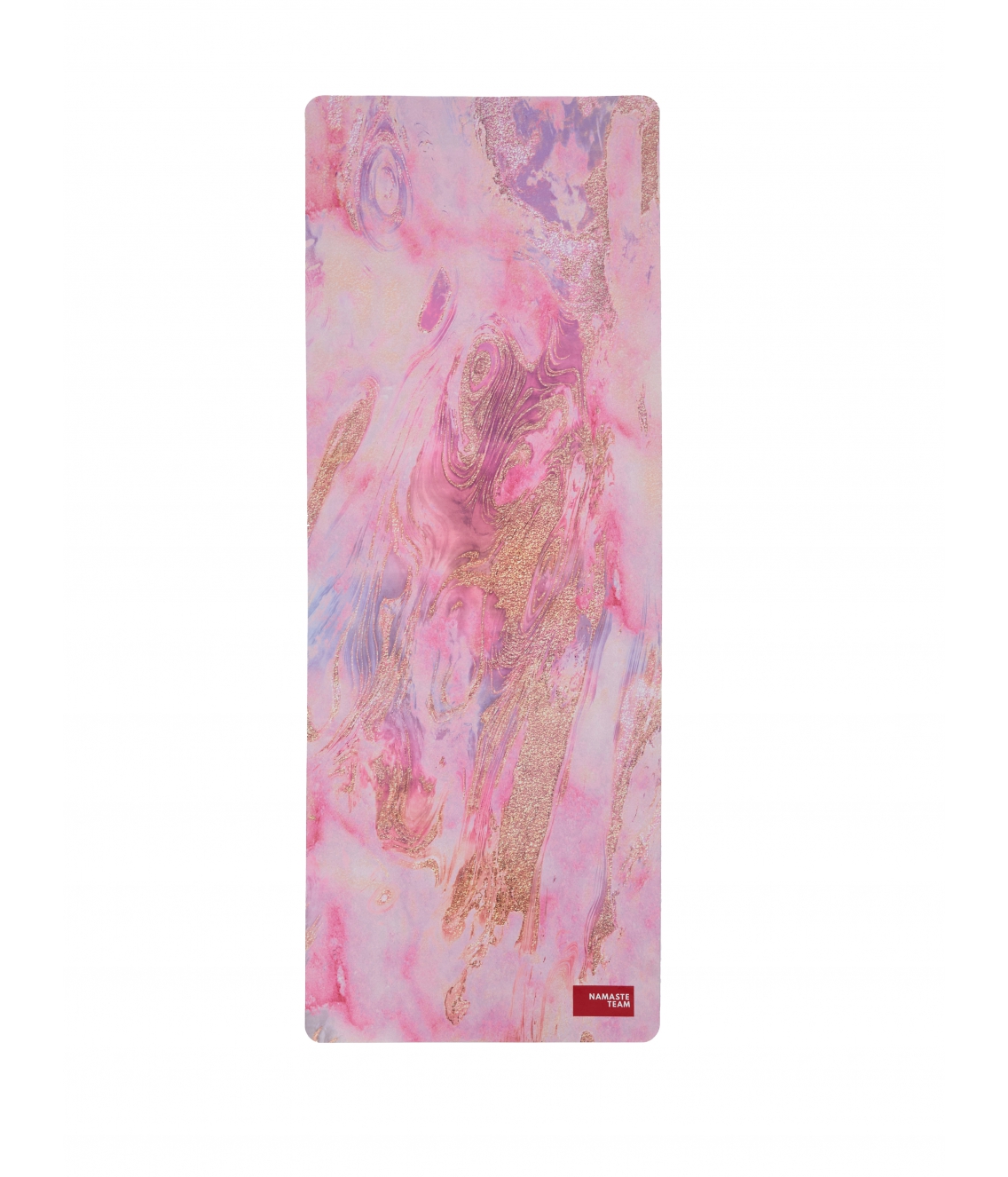 Дизайнерский коврик для йоги с покрытием из микрофибры Namaste Team 183*68*0,4 см - Pink Marble 