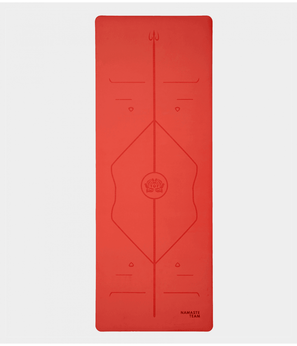 Профессиональный каучуковый коврик для йоги с антискользящим с покрытием Non-Slip Namaste Team 183*68*0,5 см - Red
