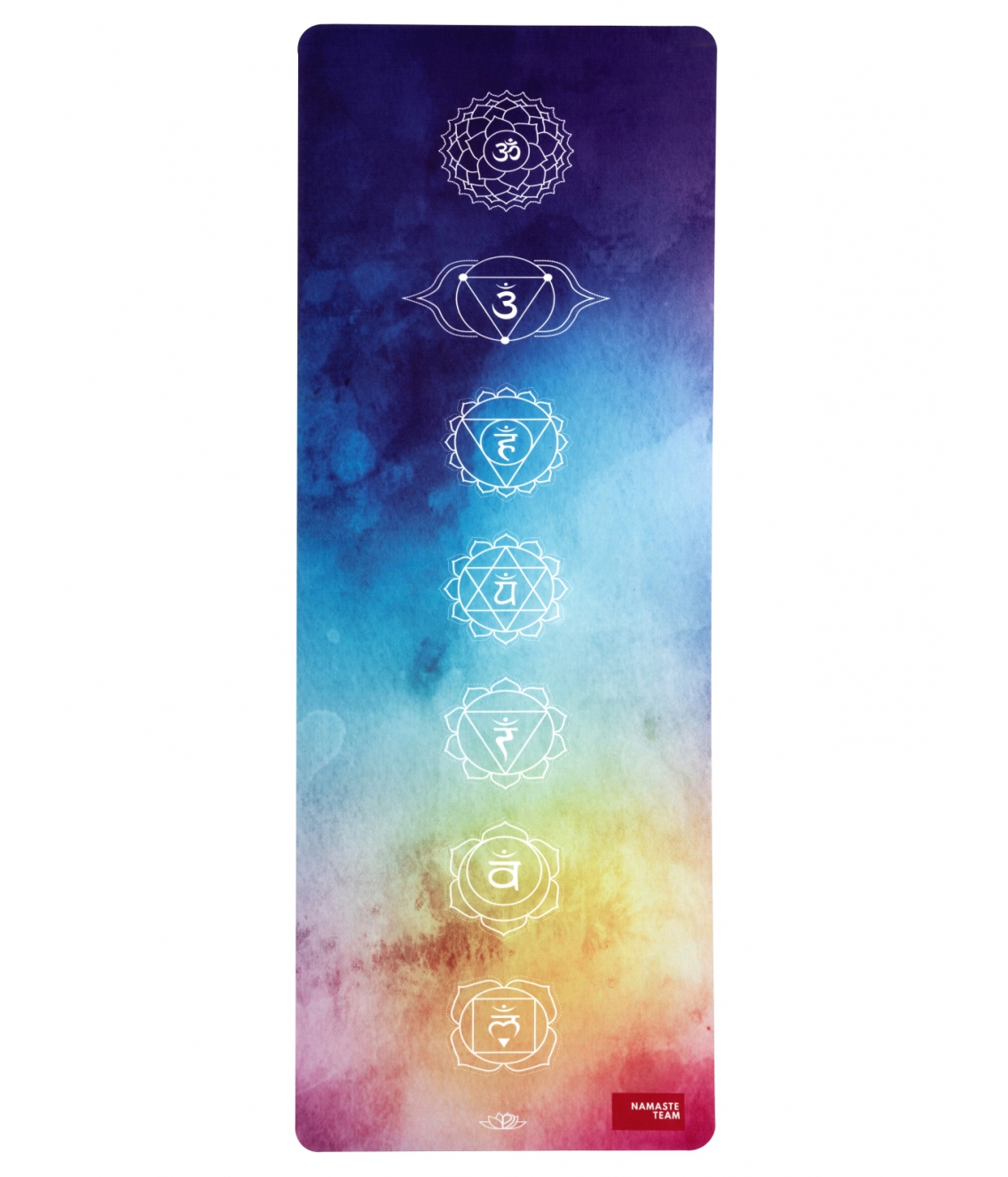 Дизайнерский коврик для йоги с покрытием из микрофибры Namaste Team 183*68*0,4 см - Chakras