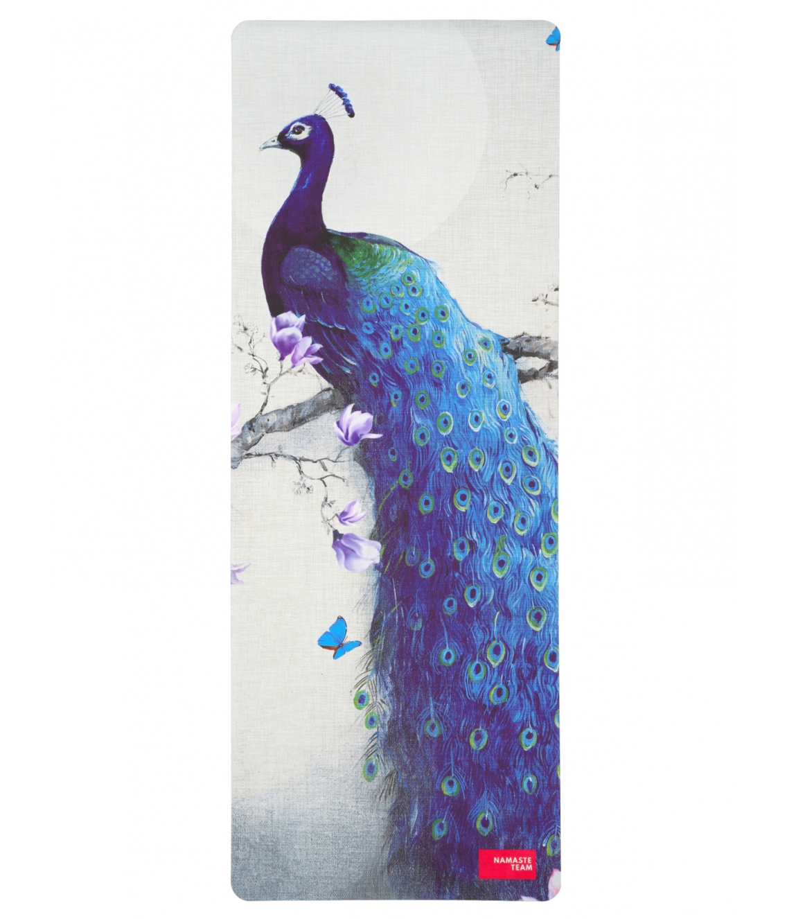Дизайнерский коврик для йоги с покрытием из микрофибры Namaste Team 183*68*0,4 см - Peacock