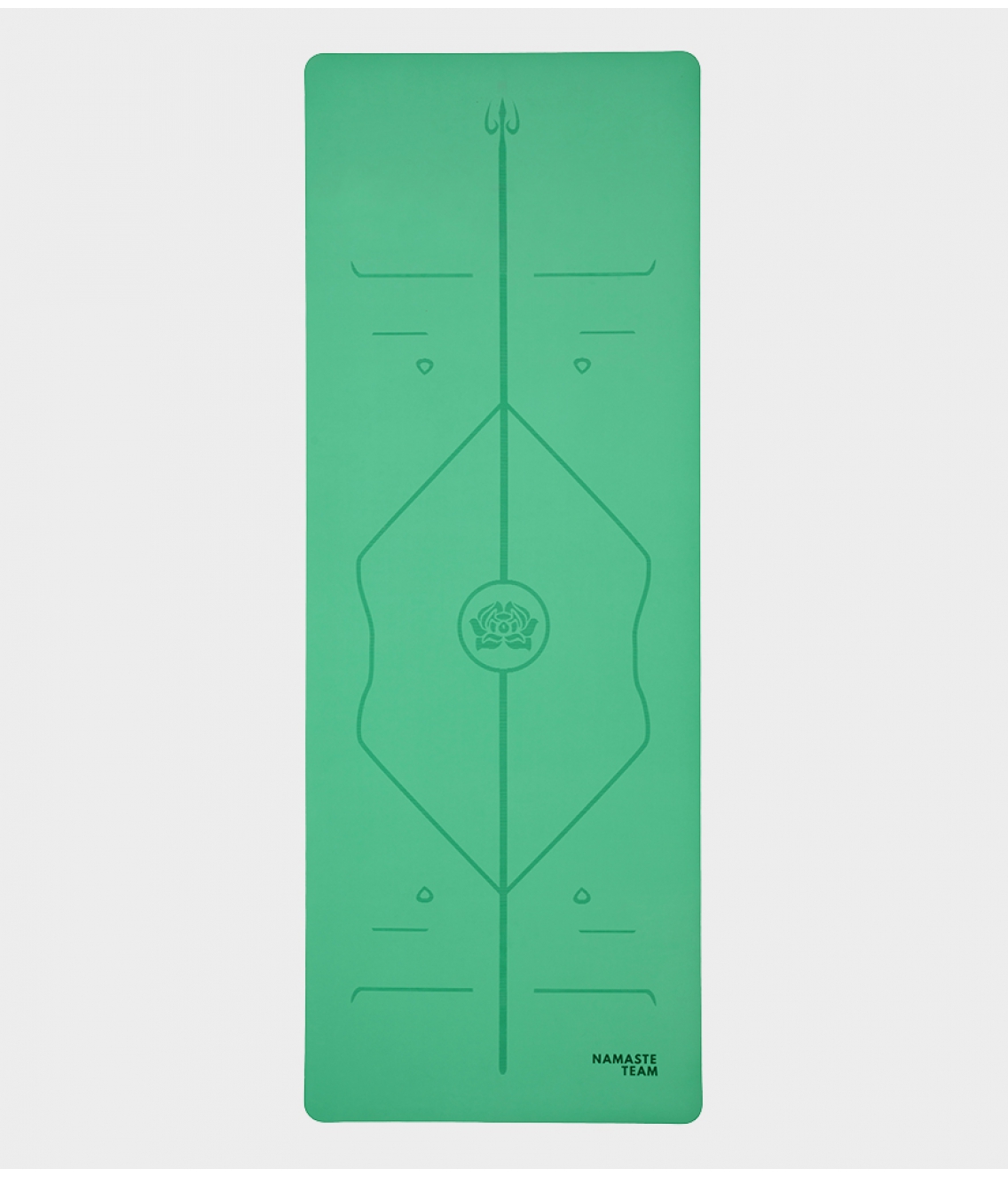 Профессиональный каучуковый коврик для йоги с антискользящим с покрытием Non-Slip Namaste Team 183*68*0,5 см - Green