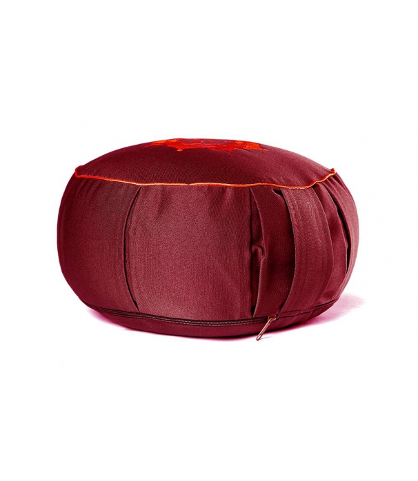 Подушка для медитации из гречишной шелухи "Ом" 30см 15см красная