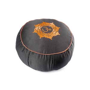 Подушка для медитации из гречишной шелухи "Ом" 30см 15см черная
