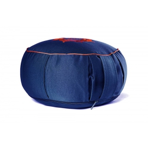Подушка для медитации из гречишной шелухи "Ом" 30см 15см синяя
